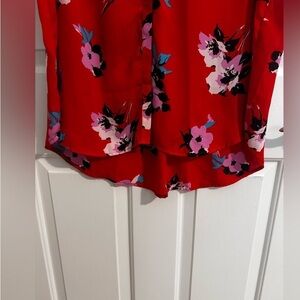 Floral Red Blouse